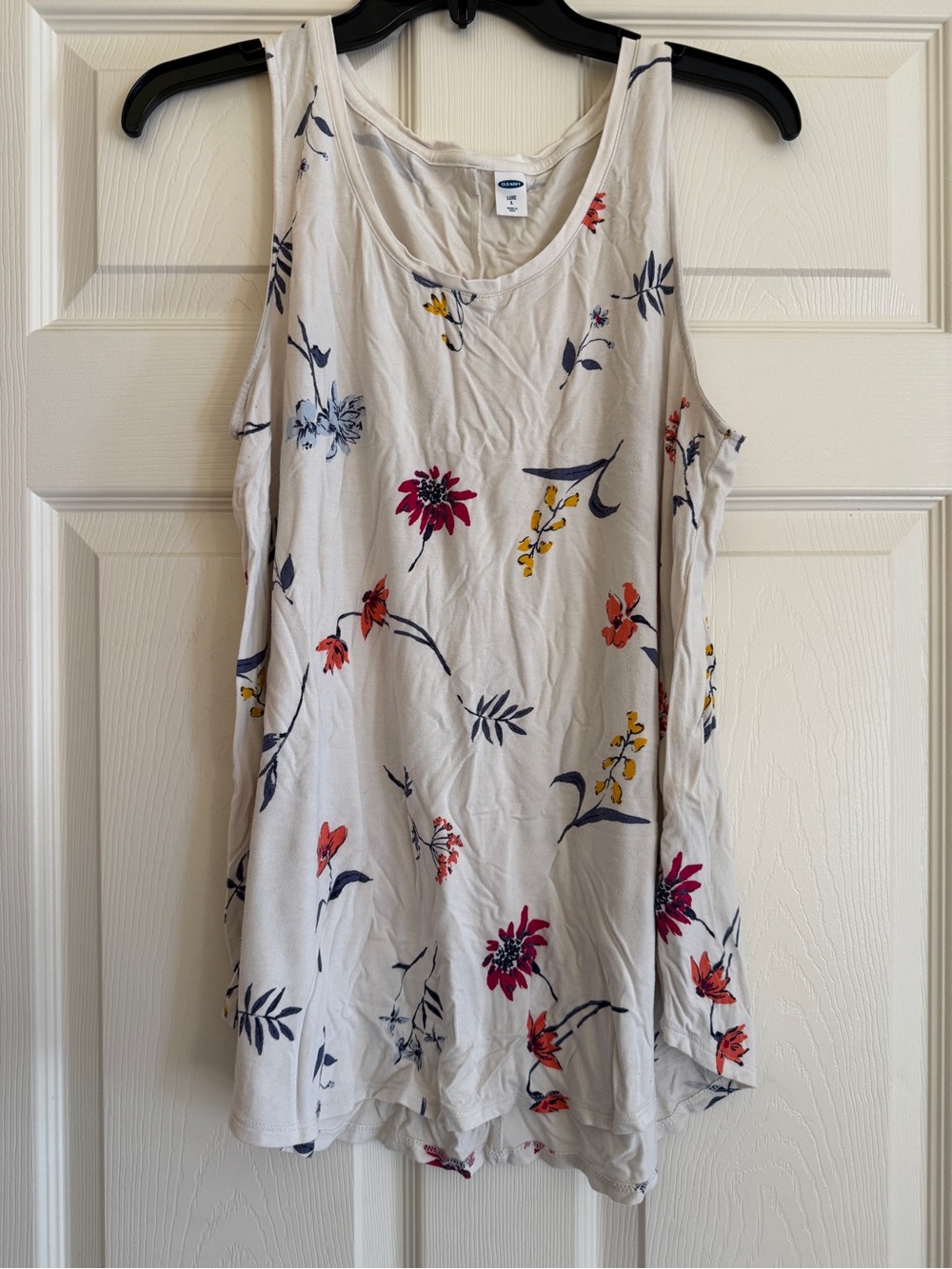 Old Navy Cream Floral Sleeveless tank top  with Multicolor Blooms